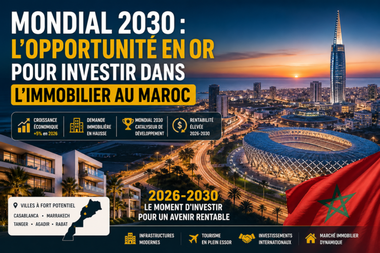 Lire la suite à propos de l’article Immobilier Maroc 2030 : pourquoi investir maintenant avant la hausse des prix ?